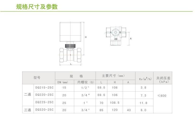 柯耐弗DQ电动球阀参数